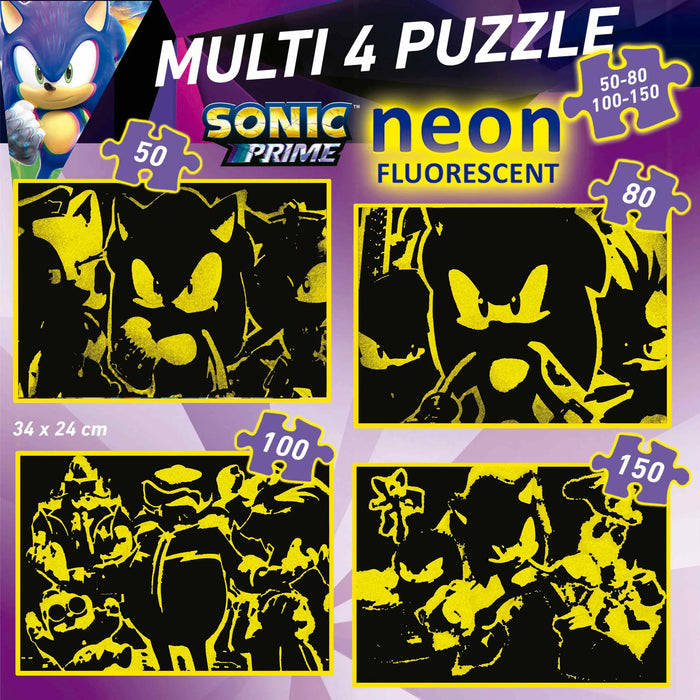 Brain Games LV Puzles Puzle 50-80-100-150 - Sonic Prime Neon