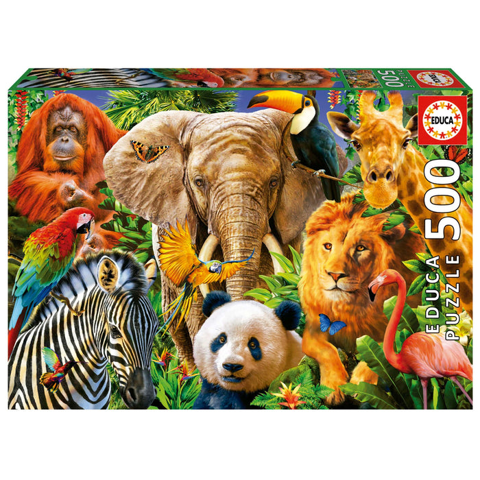 Brain Games LV Puzles Puzle 500 - Wild Animal Collage