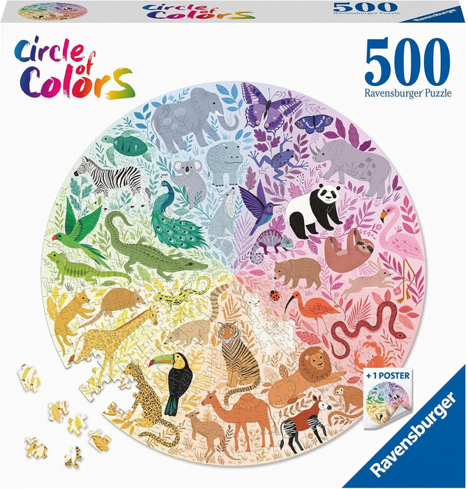 Brain Games LV Puzzle 500 Circle of Colours Animals