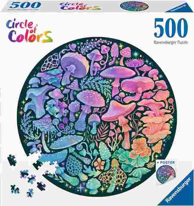 Brain Games LV Puzzle 500 Circle of Colours - Mushrooms