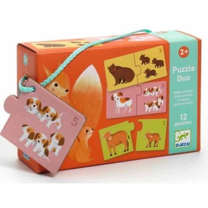 Brain Games LV galda spēles Puzzle Duo - Baby animals (24 pcs)