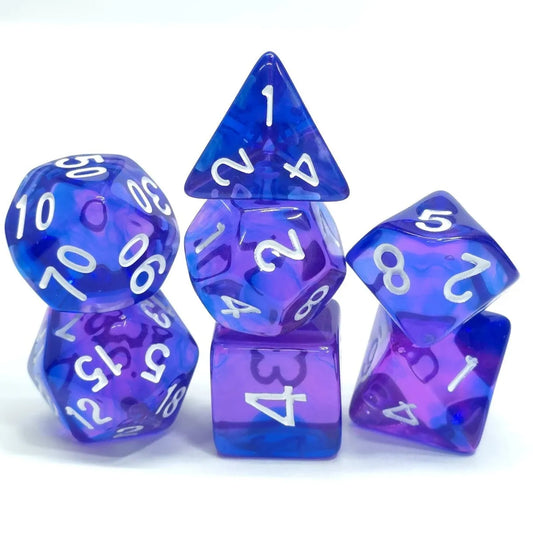 Boxed Set of 7 Dice – Indigo Sea