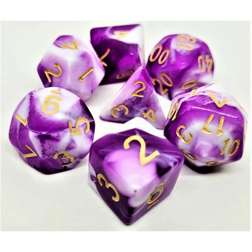 Dice Set Racing: Purple/White (7)