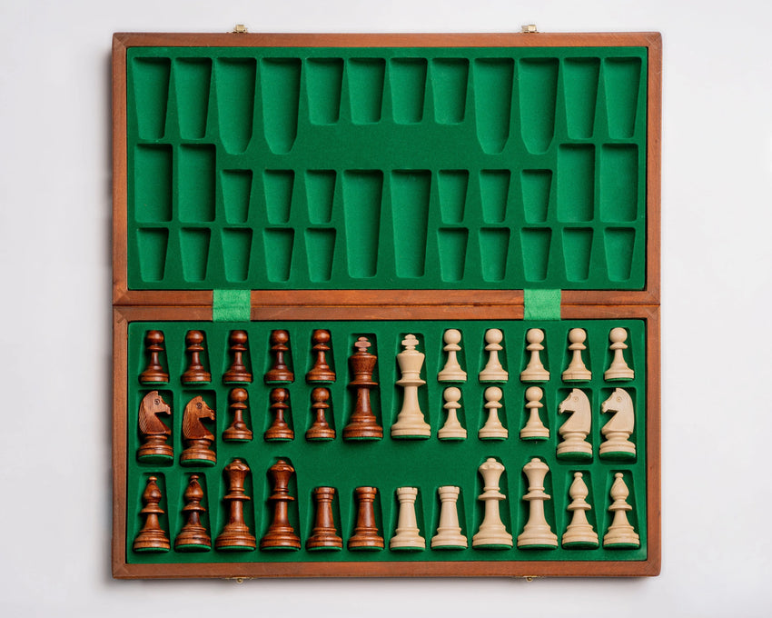 n/a SET BROWN DQ TOURNAMENT No5 BROWN pieces with double queen