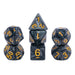 Set of 7 Multiformat Dice in Box – Pearl Black and Gold
