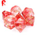 Set of 7 Multiformat Dice with Box – Crimson Light
