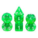 Set of 7 Polyhedral Dice - Green Gem Dice Boxed