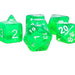 Set of 7 Polyhedral Dice - Green Gem Dice Boxed