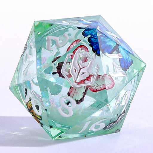 Sharp Edge Liquid Core RPG Dice Set Butterfly Kaleidoscope