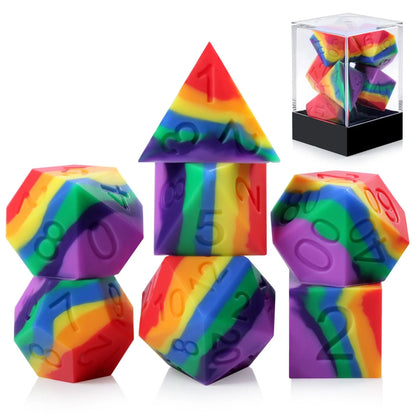 Brain Games LV Silicone Dice Set (7) Rainbow