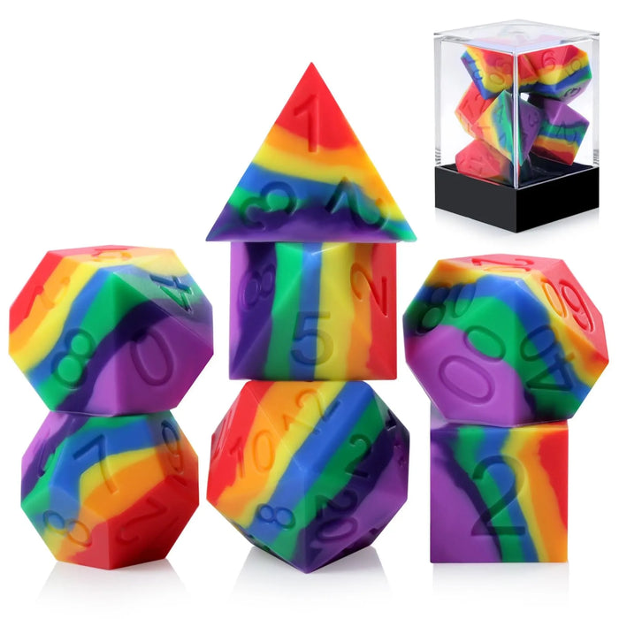 Brain Games LV Silicone Dice Set (7) Rainbow