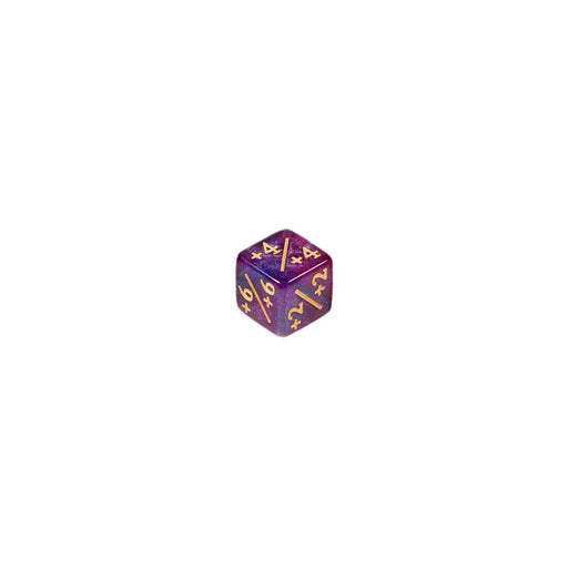 Single Positive Modifier D6 – 16mm – Purple Blue with Gold Glitter
