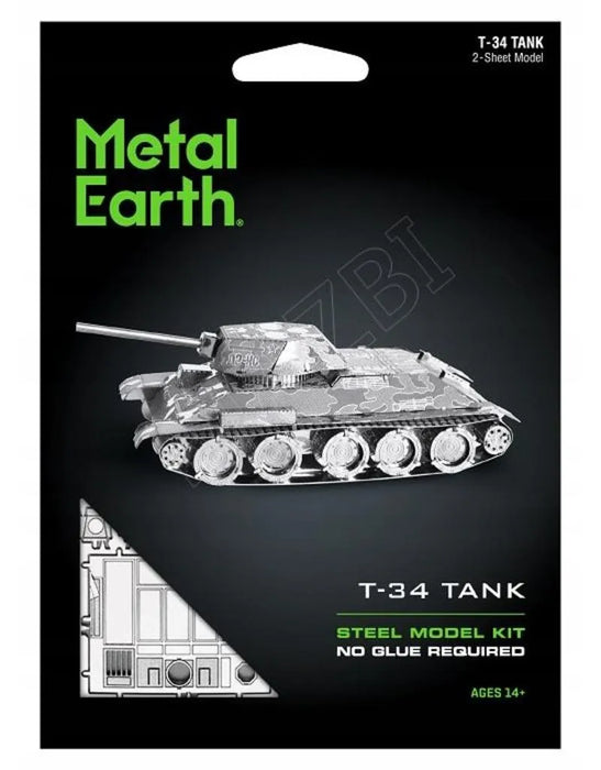 Brain Games LV Mēroga modelis T-34 Tank, metāla konstruktors