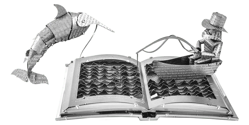 Brain Games LV Mēroga modelis The Old Man and the Sea Book Sculpture, metāla konstruktors