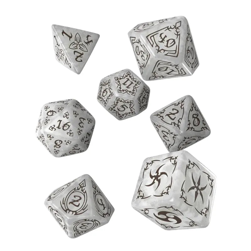 Tribal Dice Set: Pearl & Brown