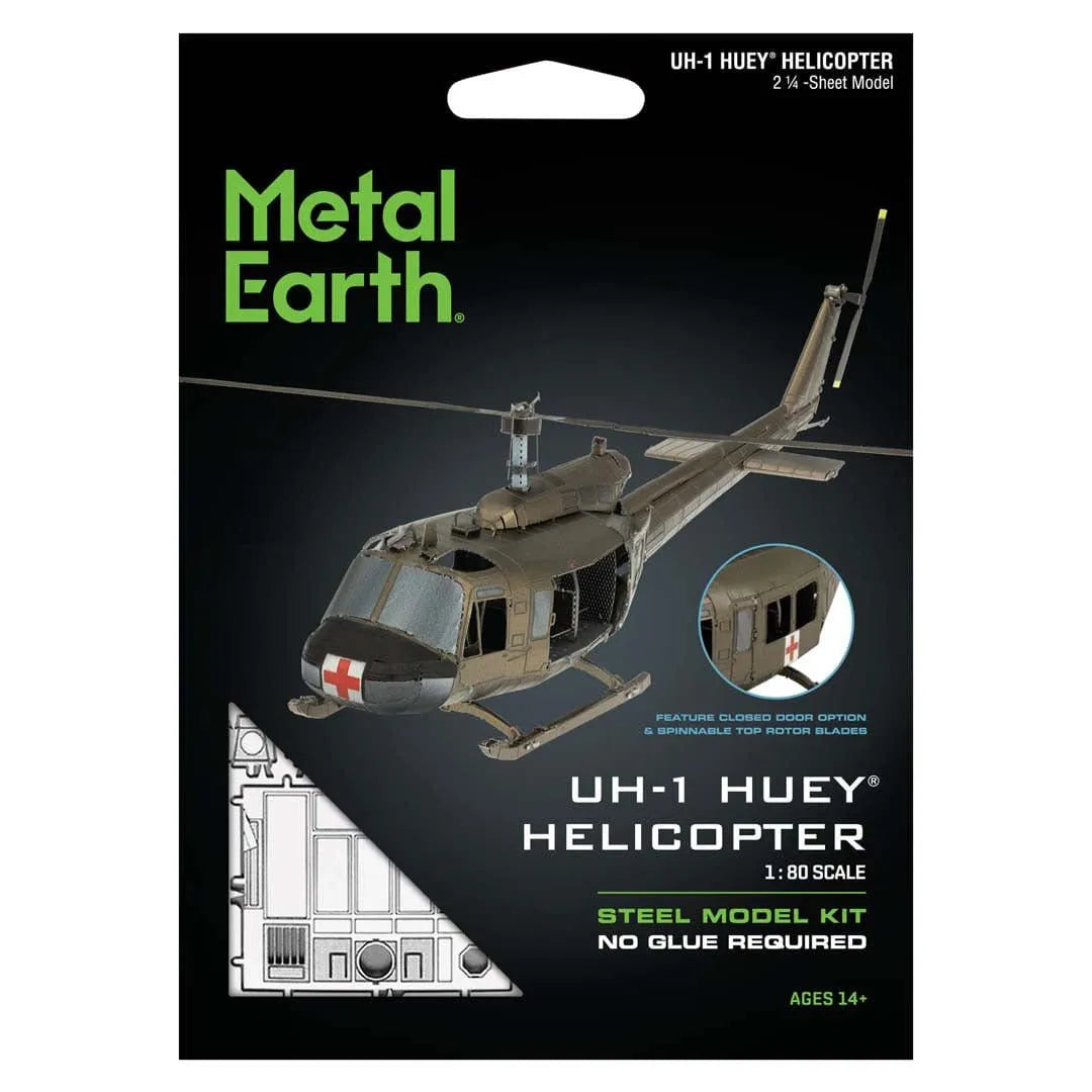 Brain Games LV Mēroga modelis UH-1 Huey Helicopter, metāla konstruktors