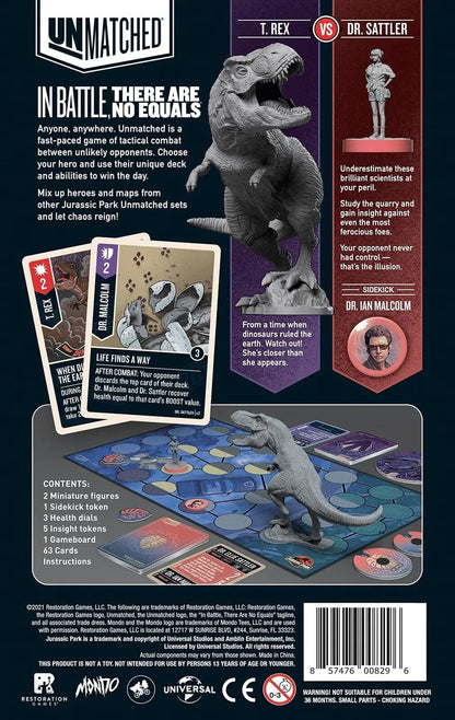 Brain Games LV galda spēles Unmatched Jurassic Park Sattler Vs T rex