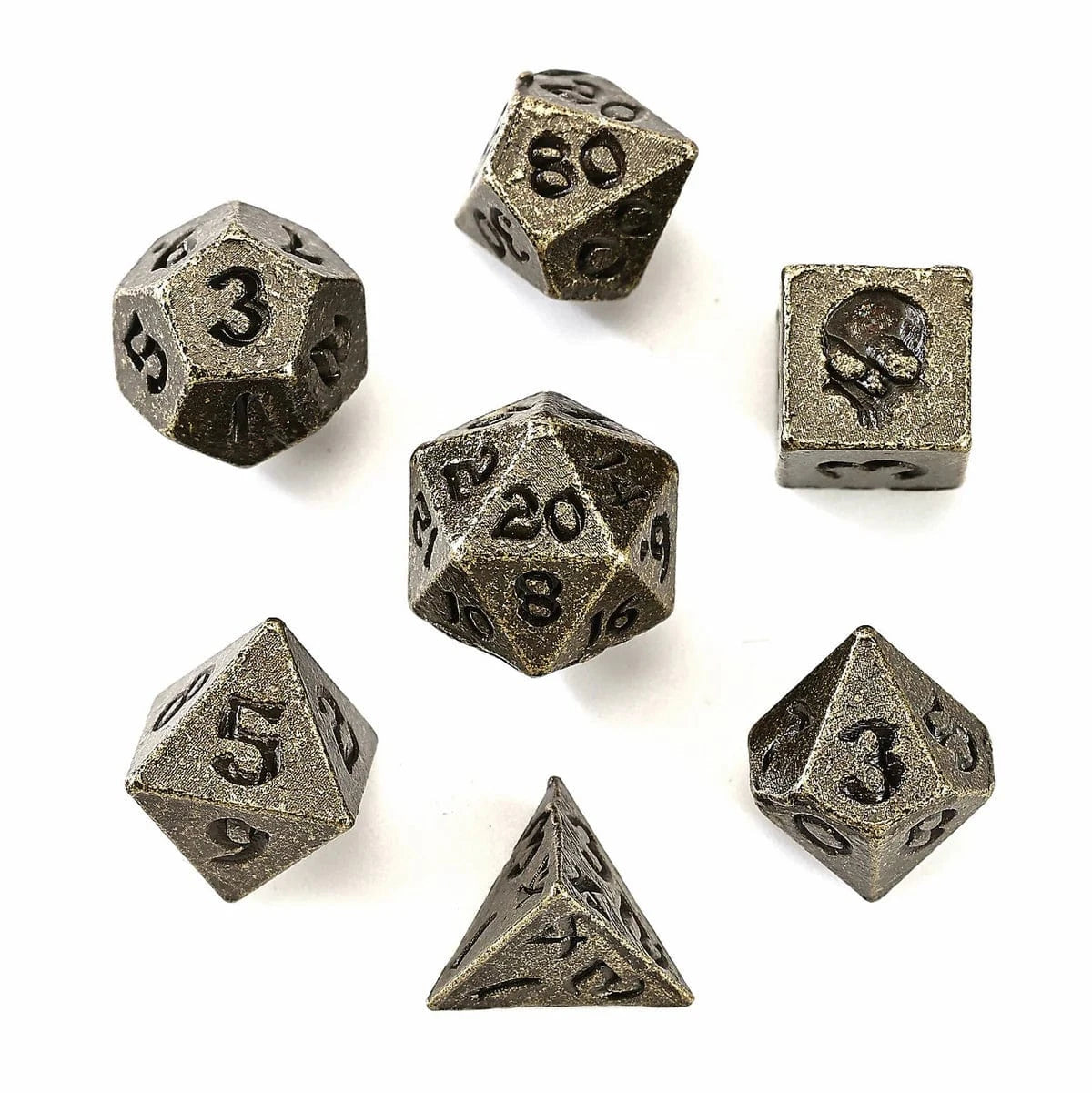 Brain Games LV Unseeli Tiny RPG Dice Set Ancient Bronze