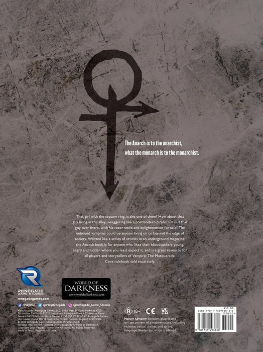 Brain Games LV galda spēles Vampire the Masquerade 5th Anarch Sourcebook