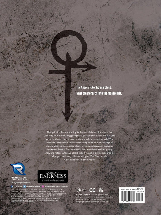 Brain Games LV galda spēles Vampire the Masquerade 5th Anarch Sourcebook