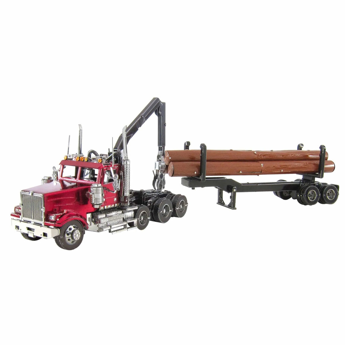 Brain Games LV Mēroga modelis Western Star 4900 Log Truck & Trailer, Premium Series metāla konstruktors