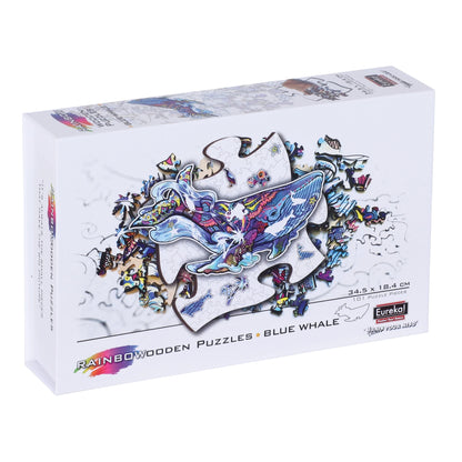 E2D Rainbow Wooden Puzzle BLUE WHALE
