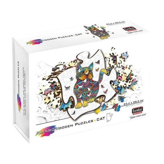 E2D Rainbow Wooden Puzzle CAT