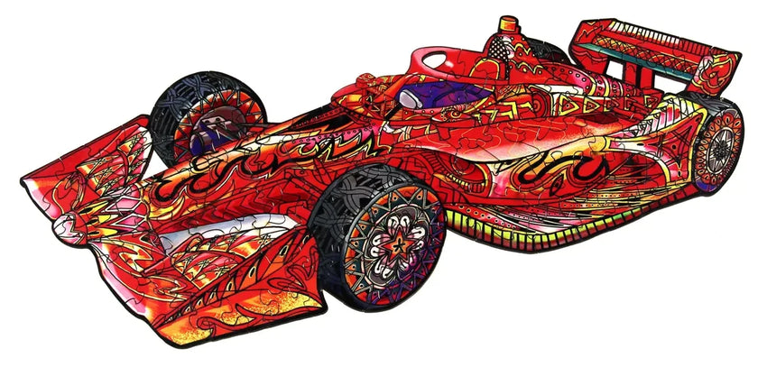 E2D Rainbow Wooden Puzzle RACE CAR