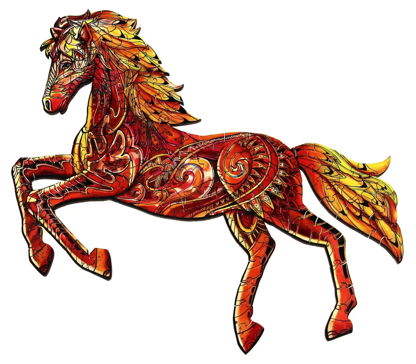 E2D Rainbow Wooden Puzzle WILD HORSE