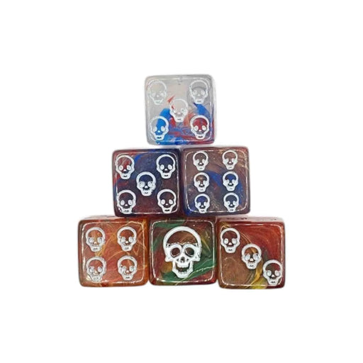 Brain Games LV Würfelset D6: Skull Mix (12) Blau/ Orange