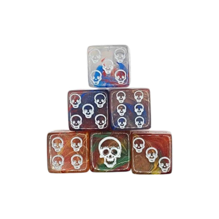 Brain Games LV Würfelset D6: Skull Mix (12) Blau/ Orange