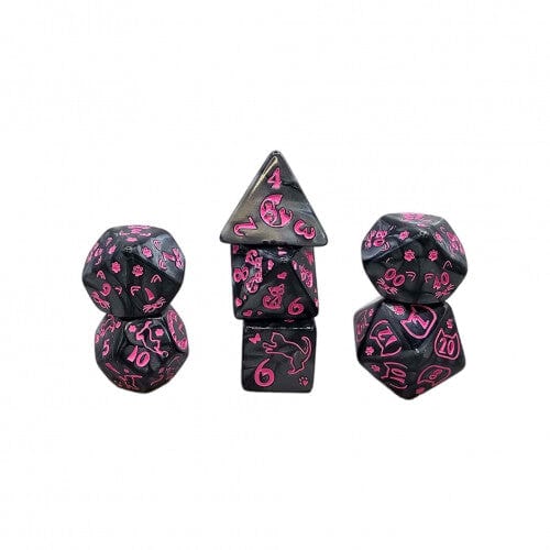 Brain Games LV Würfelset Mehrfarbig: Cat ( Schwarz/Pink) (7)