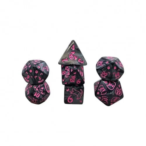 Brain Games LV Würfelset Mehrfarbig: Cat ( Schwarz/Pink) (7)
