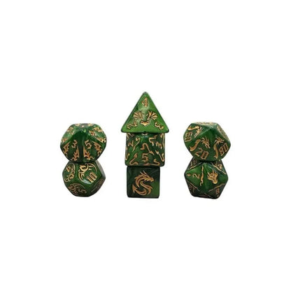 Brain Games LV Würfelset Mehrfarbig: Dragon ( Grün/Gold)(7)