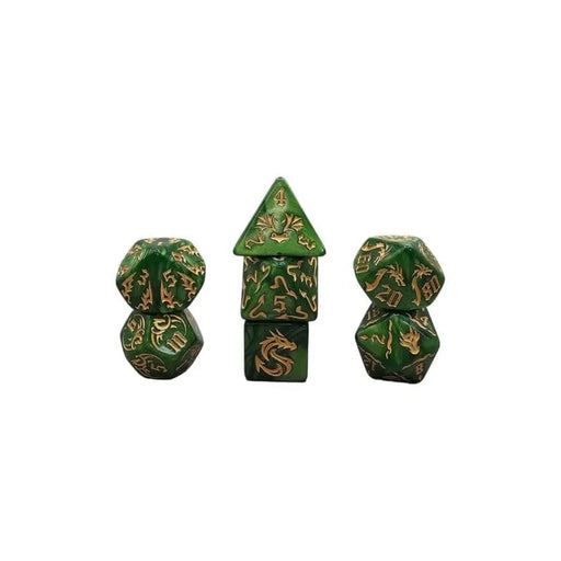Brain Games LV Würfelset Mehrfarbig: Dragon ( Grün/Gold)(7)