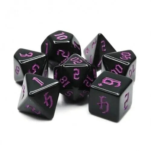 N/A Boardgame Würfelset Opaque: Black/Purple (7)