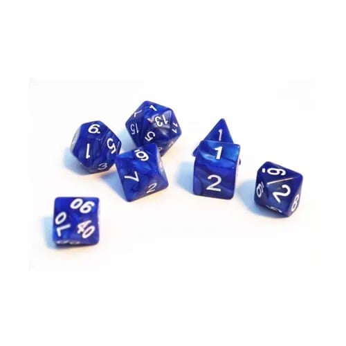 Brain Games LV Würfelset Pearl: Blue/White (7)