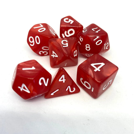 Brain Games LV Würfelset Pearl: Red/White (7)