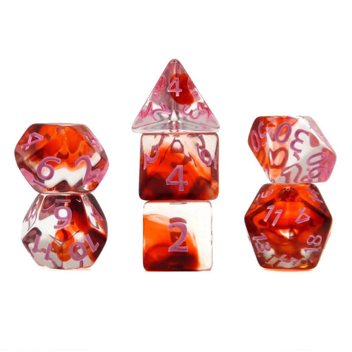 Brain Games LV Würfelset Transparent: Nebula Blood  (7)