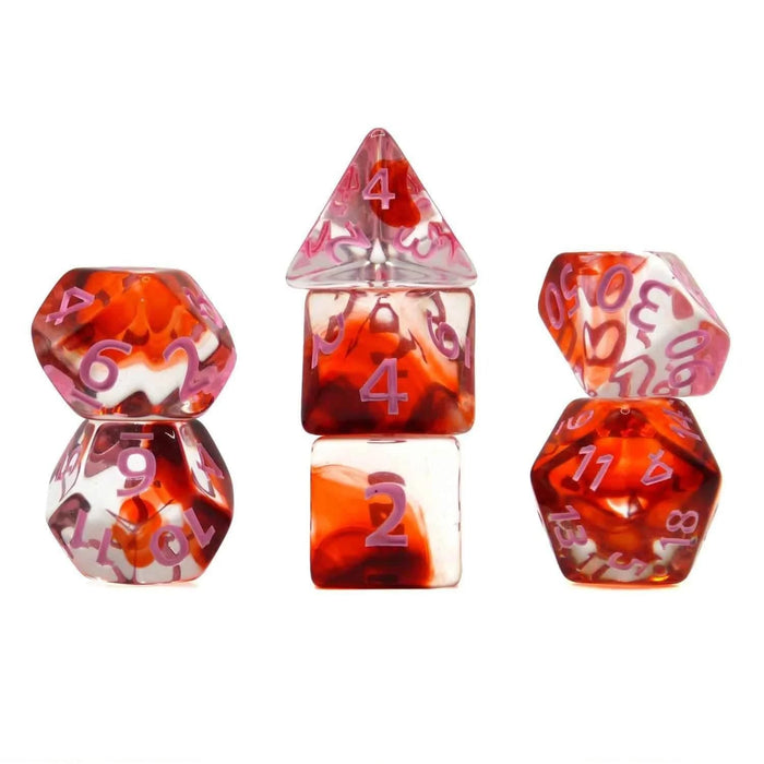 Brain Games LV Würfelset Transparent: Nebula Blood  (7)
