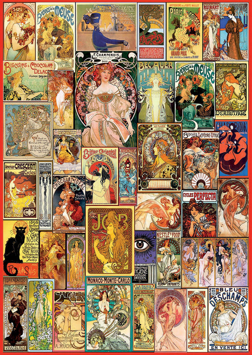 Puzle 1000 - Art Nouveau Poster Collage