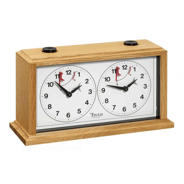 Insa chess clock, mechanical, in wooden case