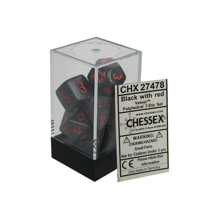 Chessex Velvet Black w/ Red dice set