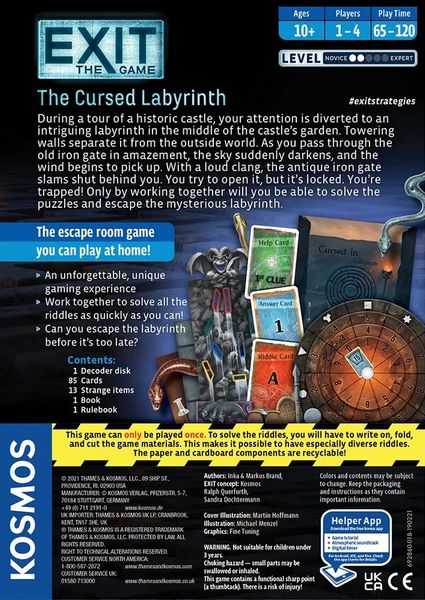 Exit: The Cursed Labyrinth, galda spēle