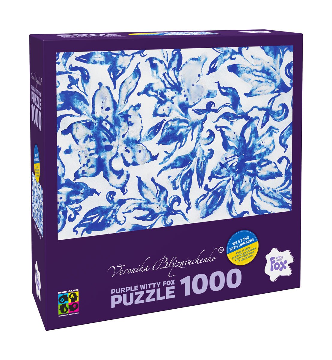Purple Witty Fox 1000 Puzle Veronika Blyzniuchenko, Lilies (Blue series)
