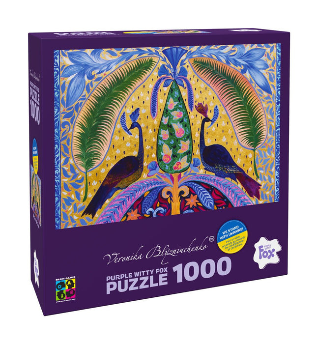 Purple Witty Fox 1000 Puzzle Veronika Blyzniuchenko, Palm leaves 