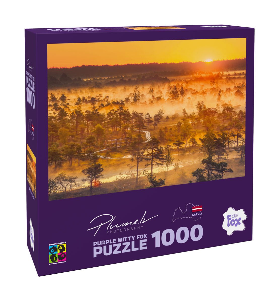 Purple Witty Fox 1000 Puzle Mārtiņš Plūme, Latvija, Ķemeru purvs