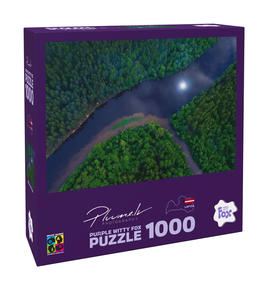 Purple Witty Fox 1000 Puzle Mārtiņš Plūme, Latvija, Gaujas nacionālais parks, Raunas ieteka