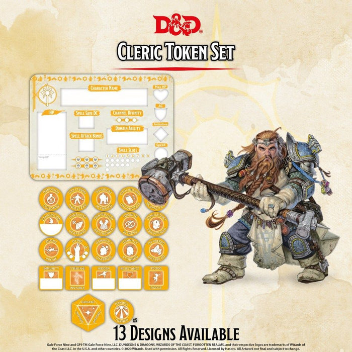 D&D 5th Cleric Token Set (Board & 27)
