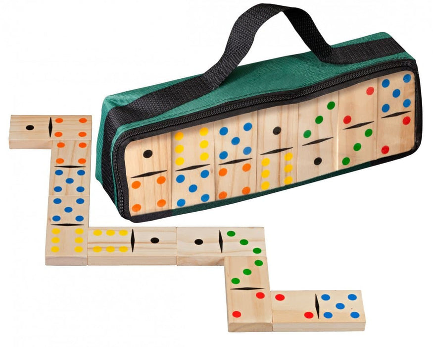 Dominoes with large wooden dice